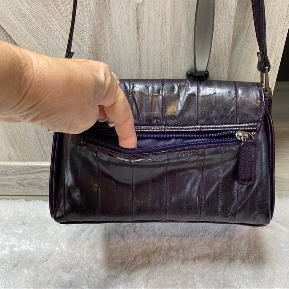 Lee Sands Genuine Eel Skin Shoulder Bag Purse Designer RARE - Picture 4 of 16